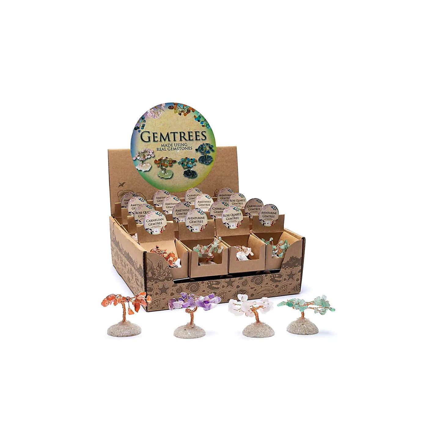 Présentoir arbre en pierre mini avec 32 pièces | Pieralune