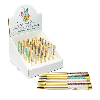 Stylos avec assortiment de pierres en présentoir | Pieralune