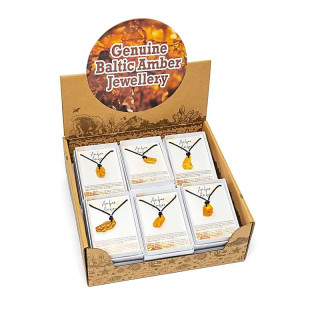 Pendentifs en ambre 12 pièces dans une boîte présentoir | Pieralune