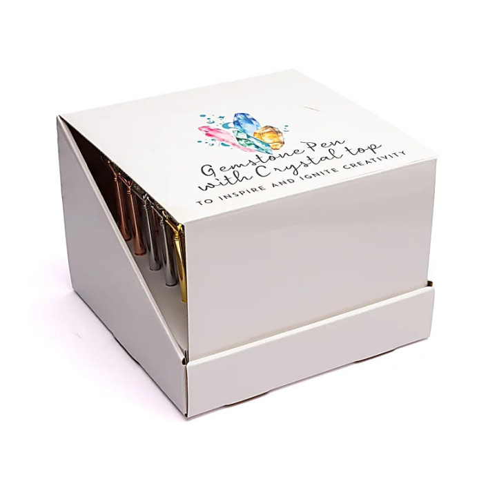 Assortiment de 36 stylos avec pierres précieuses dans u... | Pieralune