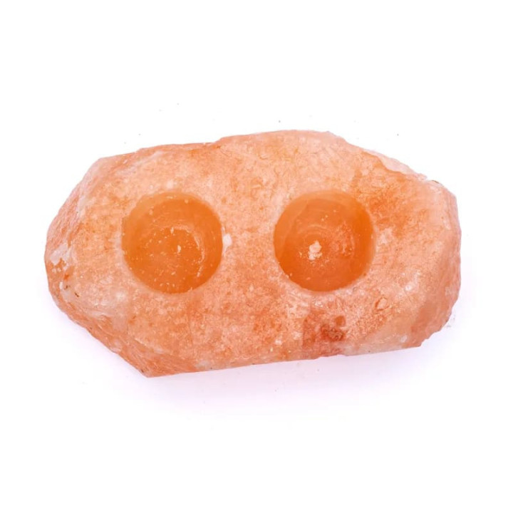 Bougeoir en cristal sel 2 bougies chauffe-plat | Pieralune