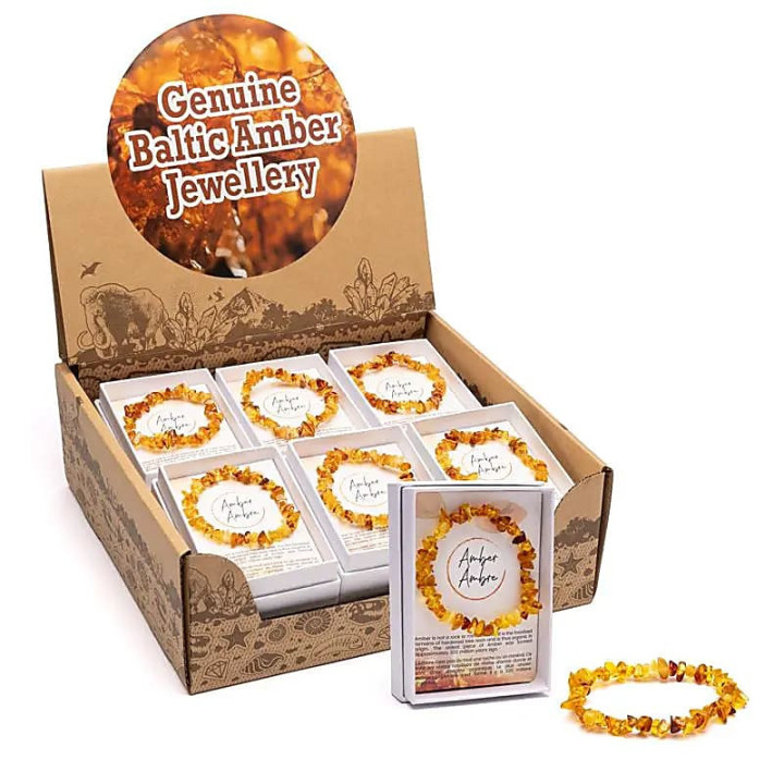 Bracelets d'ambre, 12 pièces, dans un coffret présentoir | Pieralune