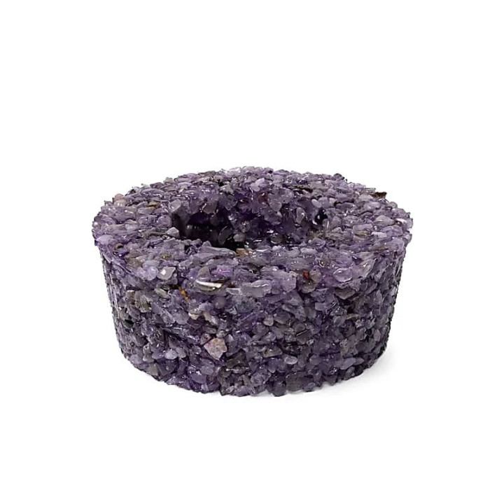 Bougeoir rond en améthyste | Pieralune