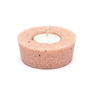 Bougeoir rond en quartz rose | Pieralune