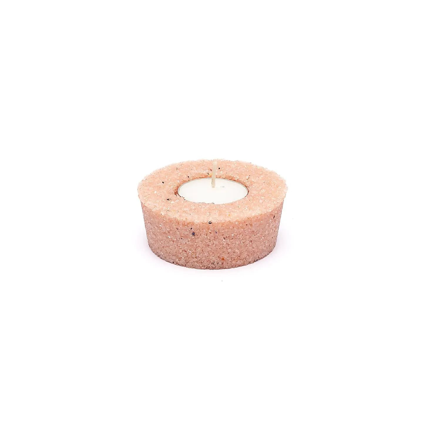 Bougeoir rond en quartz rose | Pieralune