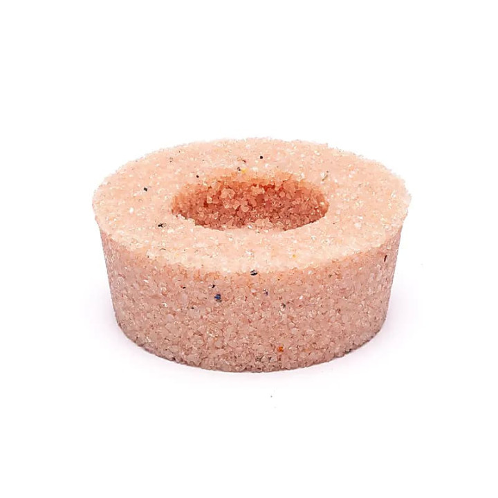 Bougeoir rond en quartz rose | Pieralune