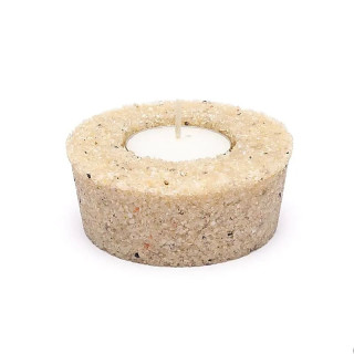 Bougeoir rond en cristal de roche | Pieralune