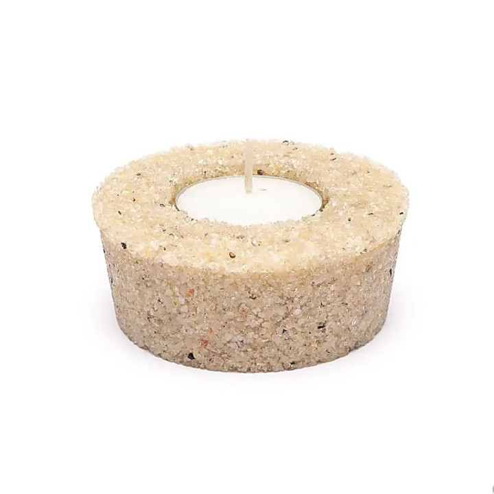 Bougeoir rond en cristal de roche | Pieralune