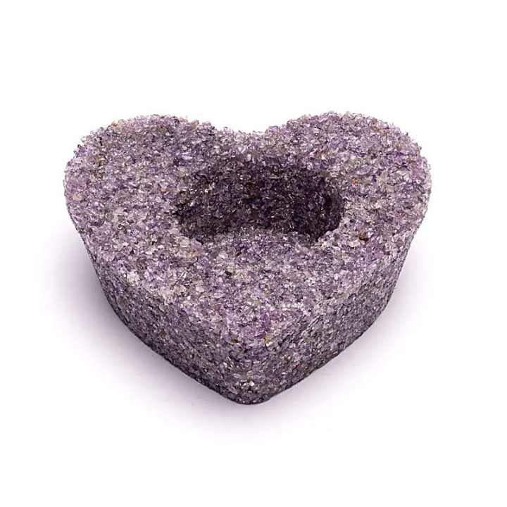Bougeoir cœur en améthyste | Pieralune