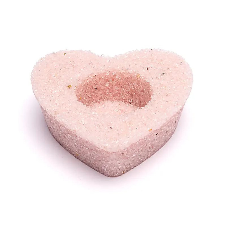 Bougeoir cœur en quartz rose | Pieralune