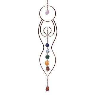 Pendentif fenêtre Déesse de la Lune et pierres de chakra | Pieralune