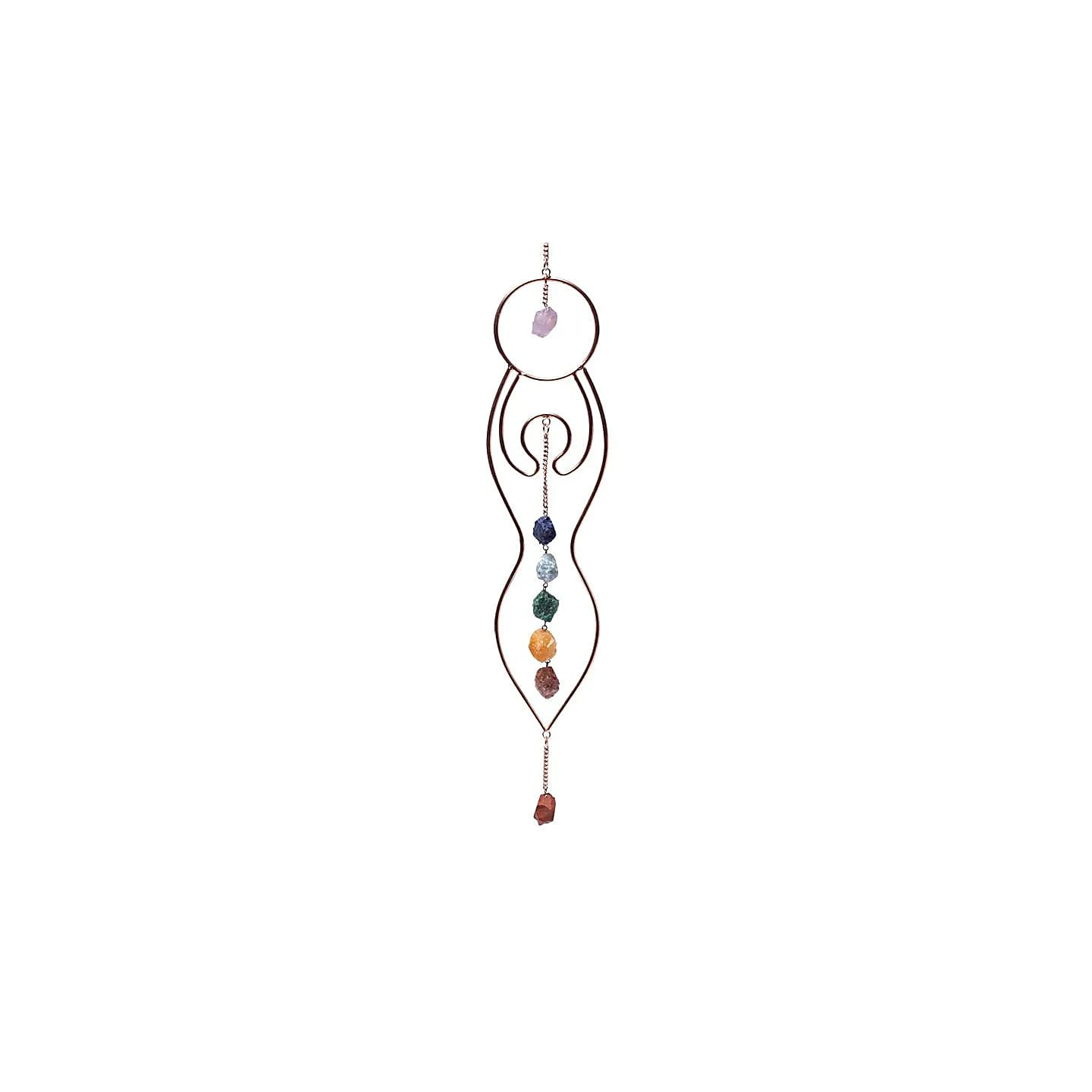 Pendentif fenêtre Déesse de la Lune et pierres de chakra | Pieralune