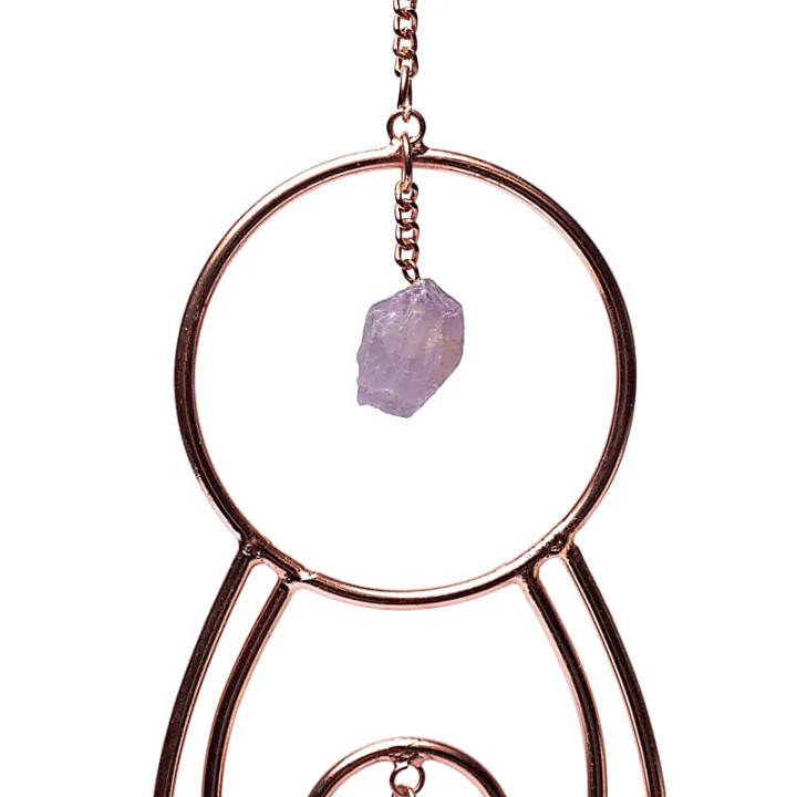 Pendentif fenêtre Déesse de la Lune et pierres de chakra | Pieralune