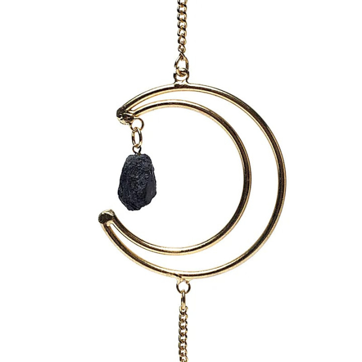 Pendentif fenêtre phases lunaires verticales couleur or | Pieralune