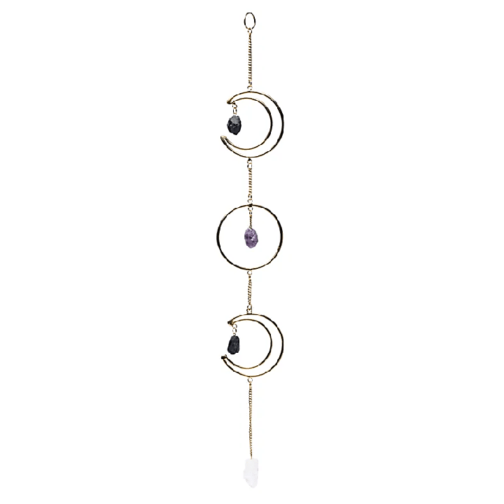 Pendentif fenêtre phases lunaires verticales couleur or | Pieralune