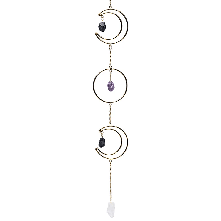 Pendentif fenêtre phases lunaires verticales couleur or | Pieralune