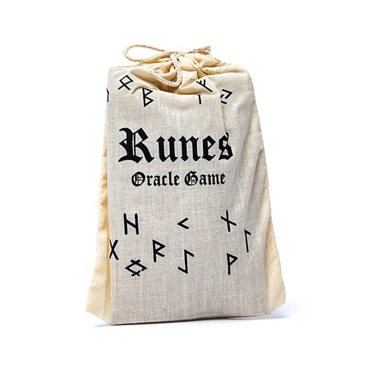 Jeu Oracle Runes en céramique dans un sac en coton | Pieralune