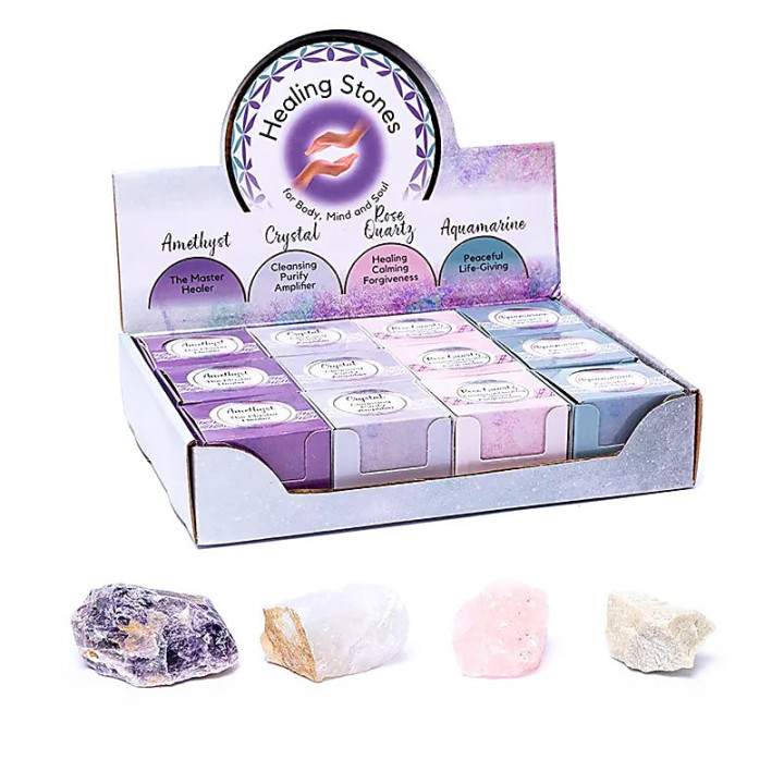 Pierres de guérison 12 pièces dans une boîte de présent... | Pieralune