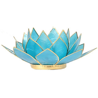 Eclairage Lotus 5° Chakra bleu & or | Pieralune