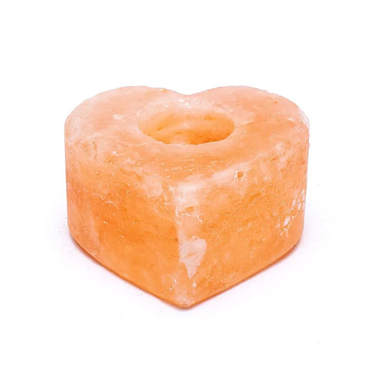 Bougeoir en cristal de sel coeur | Pieralune