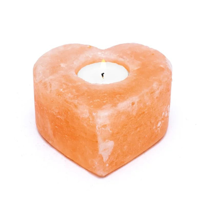 Bougeoir en cristal de sel coeur | Pieralune