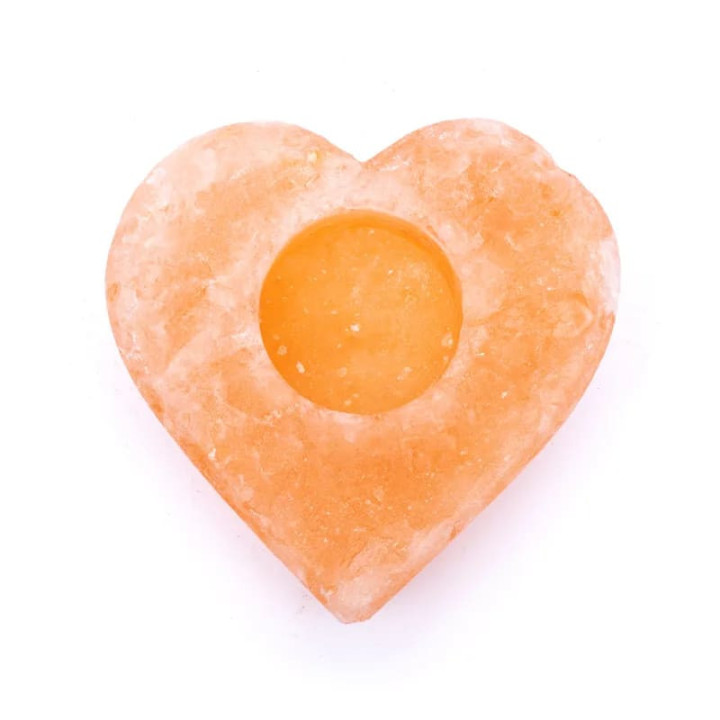 Bougeoir en cristal de sel coeur | Pieralune
