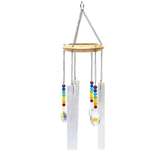 Pendentif fenêtre Cristaux Feng Shui & sélénite | Pieralune