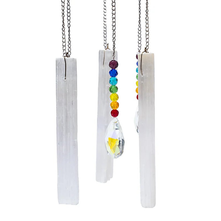 Pendentif fenêtre Cristaux Feng Shui & sélénite | Pieralune