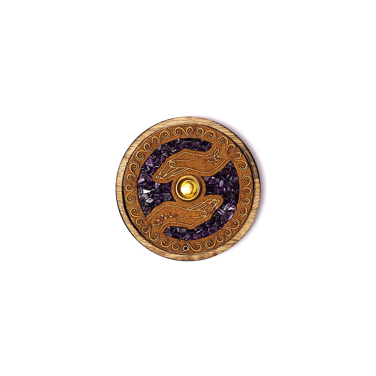 Brûle-encens bâtons et cônes mains guérisseuses améthyste | Pieralune