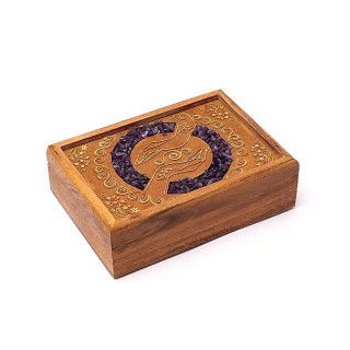 Boîte à tarot ou à bijoux mains guérisseuses améthyste | Pieralune