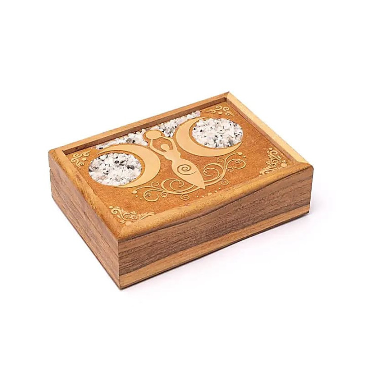 Boîte à tarot ou à bijoux déesse de la lune pierre de l... | Pieralune