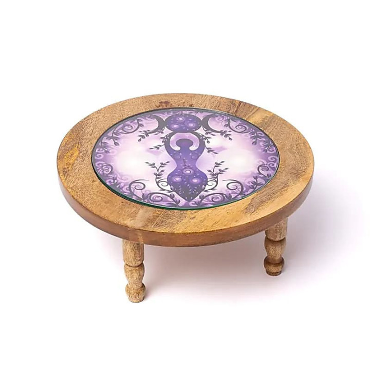 Table d'appoint en bois Déesse de la lune, impression s... | Pieralune