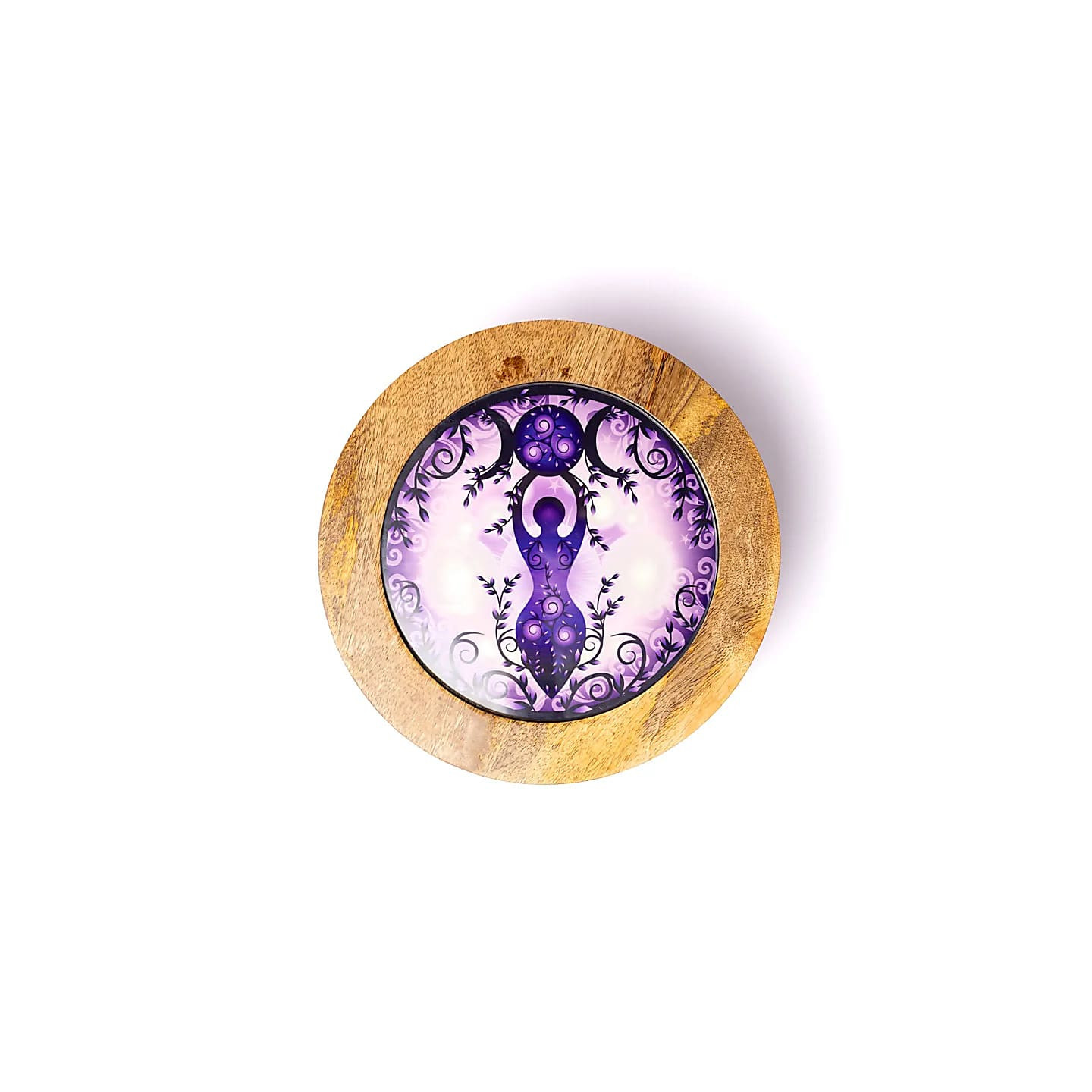 Table d'appoint en bois Déesse de la lune, impression s... | Pieralune