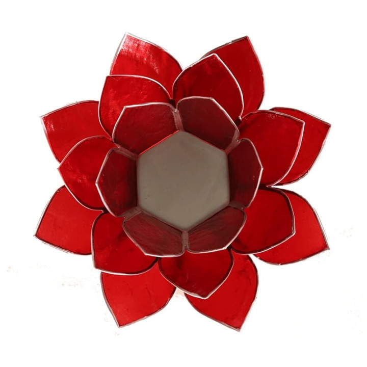 Eclairage Lotus 1° chakra rouge/argent | Pieralune
