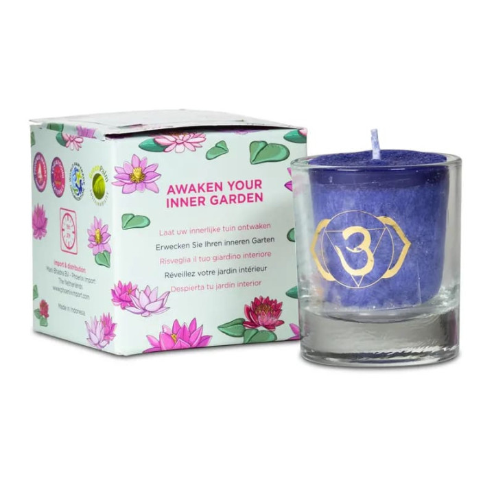 Bougie votive parfumée 6ème chakra en coffret cadeau | Pieralune