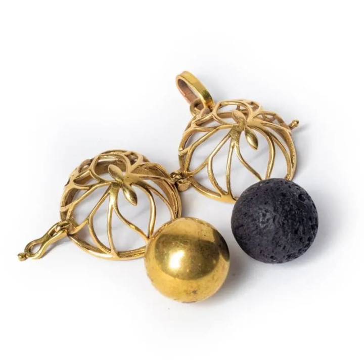 Pendentif grossesse Lotus boule harmonie couleur or | Pieralune