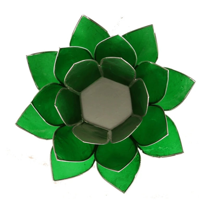 Eclairage Lotus 4° Chakra vert & argent | Pieralune