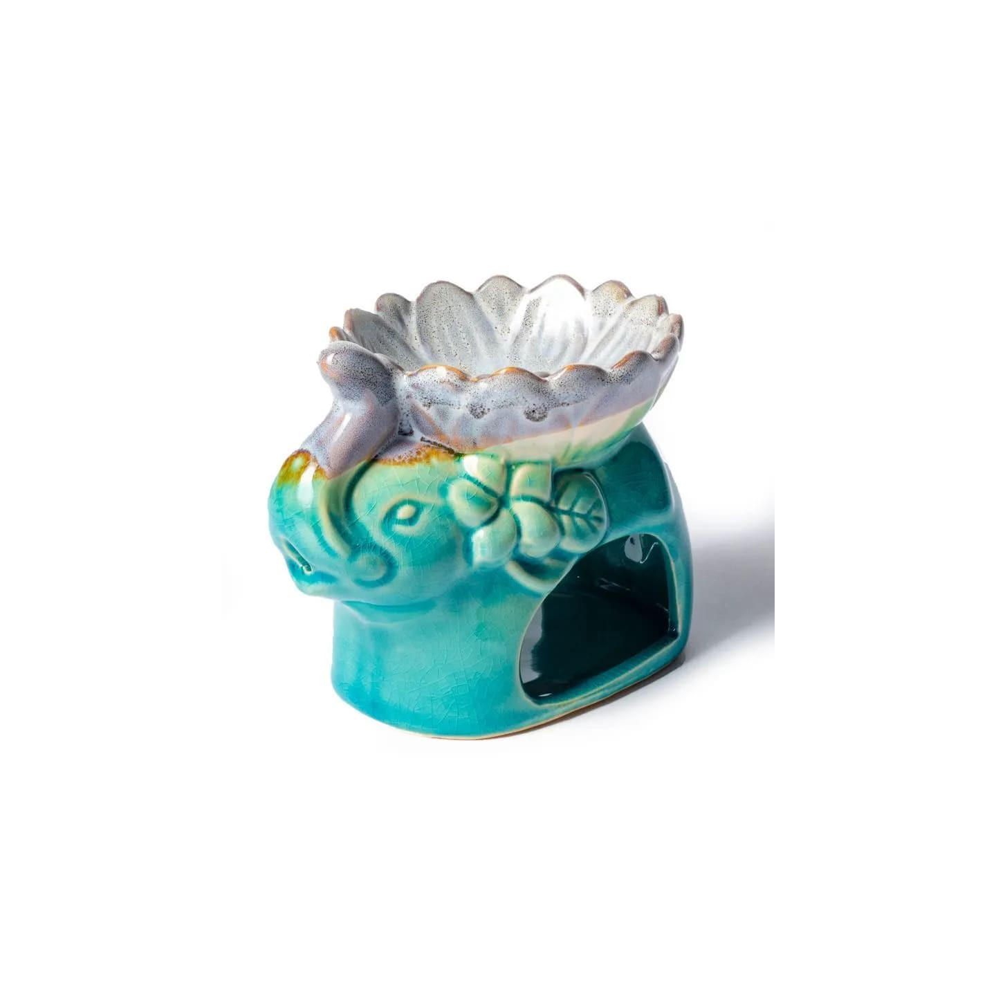Brûleur cire à fondre et à huile éléphant turquoise | Pieralune