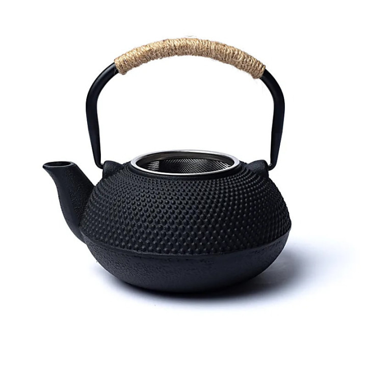 Théière en fonte Tetsubin 0,6 litre noire (sans revêtem... | Pieralune