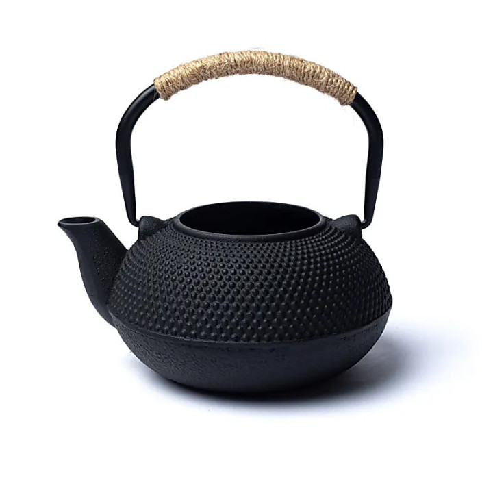 Théière en fonte Tetsubin 0,6 litre noire (sans revêtem... | Pieralune