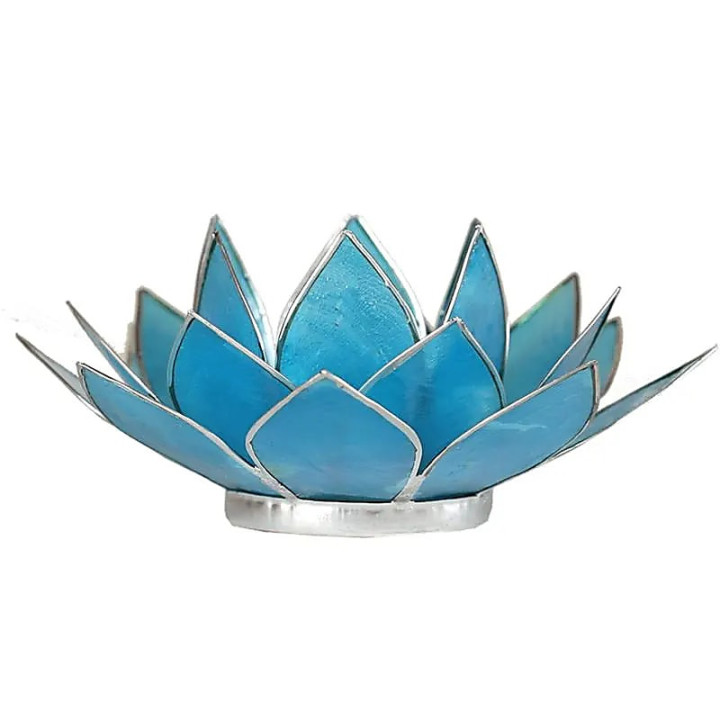 Eclairage Lotus 5° chakra bleu & argent | Pieralune