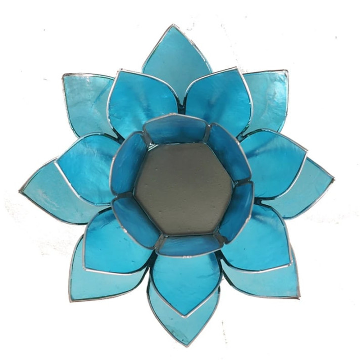 Eclairage Lotus 5° chakra bleu & argent | Pieralune