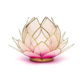 Eclairage d’ambiance Lotus rose bord or grand | Pieralune