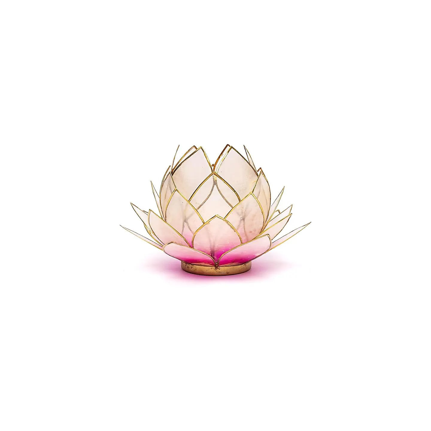 Eclairage d’ambiance Lotus rose bord or grand | Pieralune