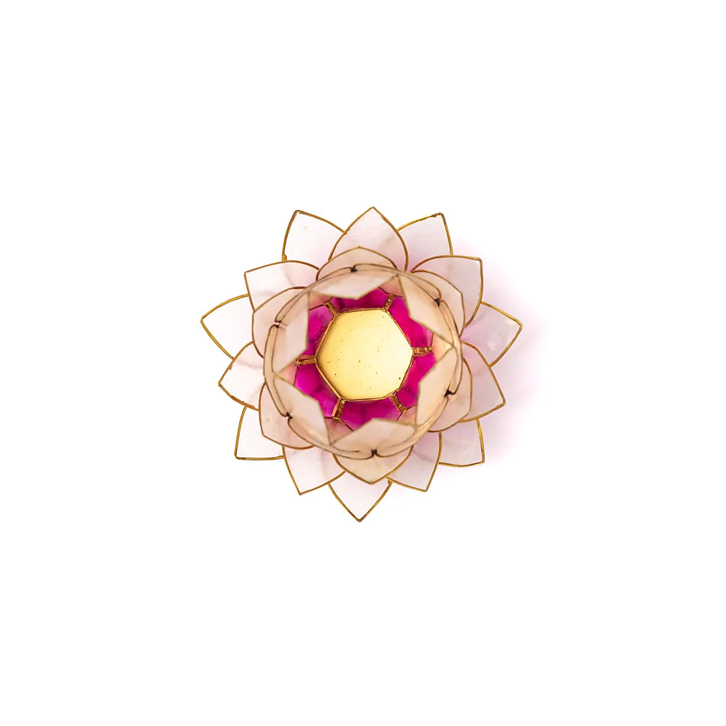 Eclairage d’ambiance Lotus rose bord or grand | Pieralune