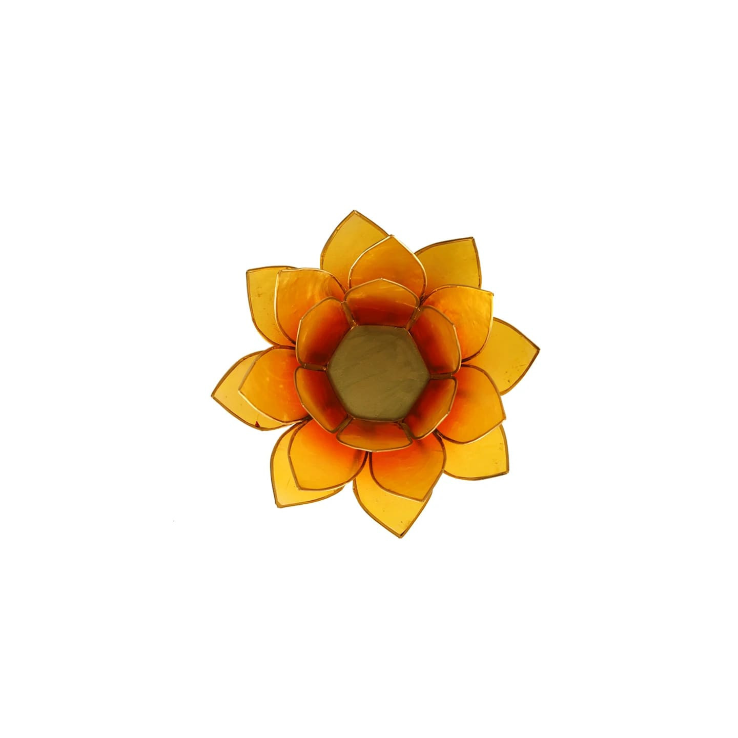 Eclairage Lotus jaune orange bord or | Pieralune