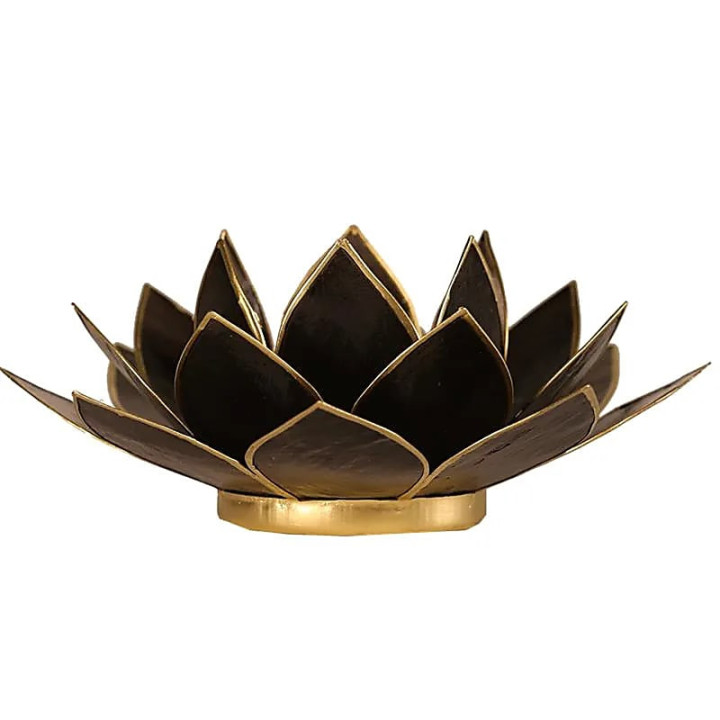 Eclairage Lotus noir foncé bord noir | Pieralune