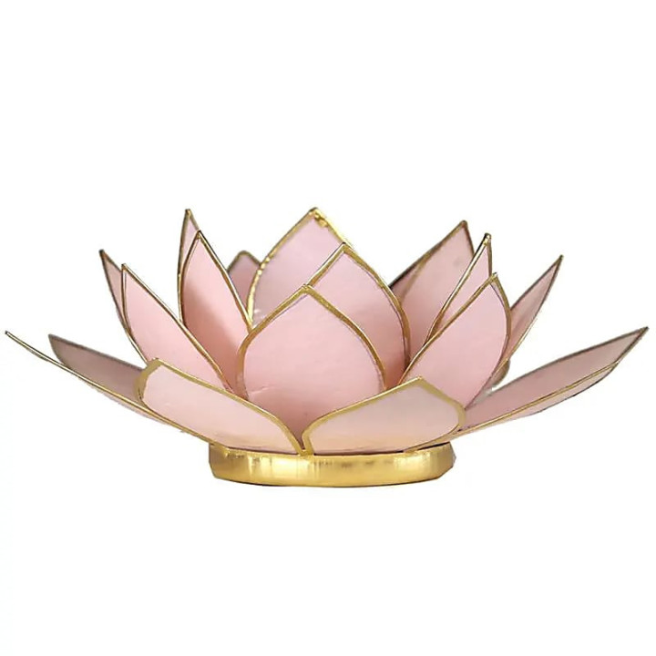 Eclairage ambiance Lotus rose pastel bord or | Pieralune