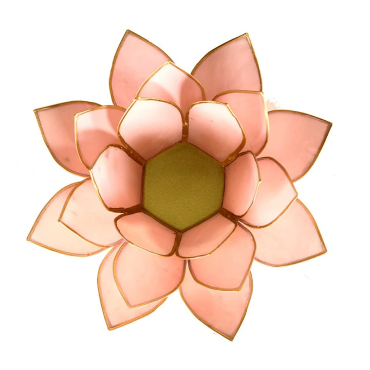 Eclairage ambiance Lotus rose pastel bord or | Pieralune