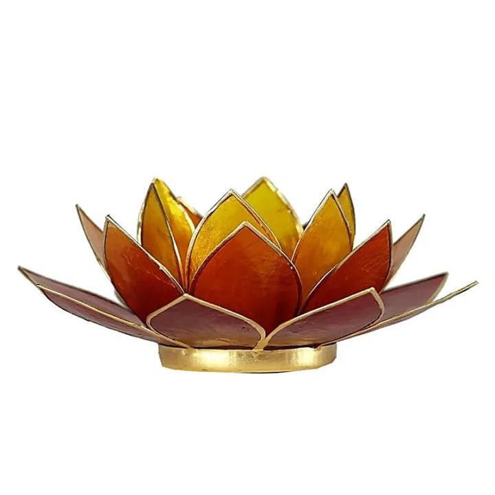 Eclairage Lotus 3 couleurs bordure dorée | Pieralune